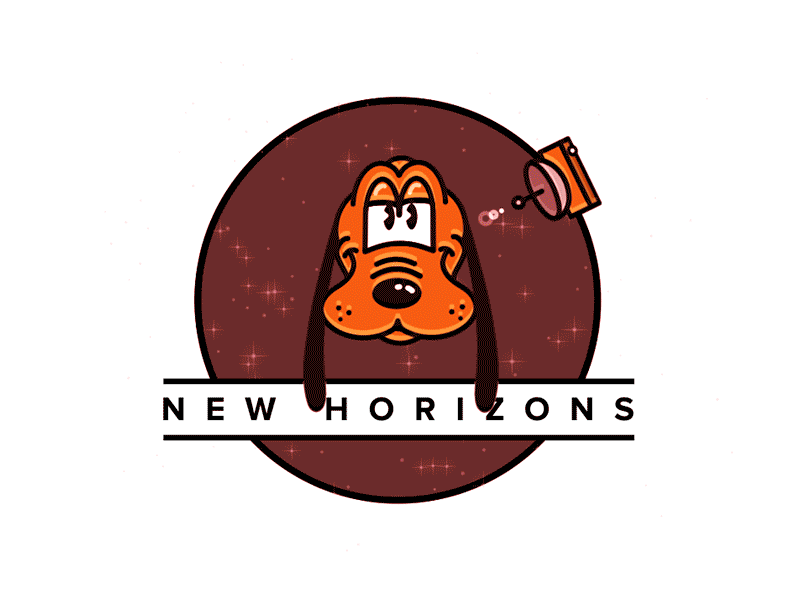 New Horizons after effects animation dog flat illustration motion pluto vector