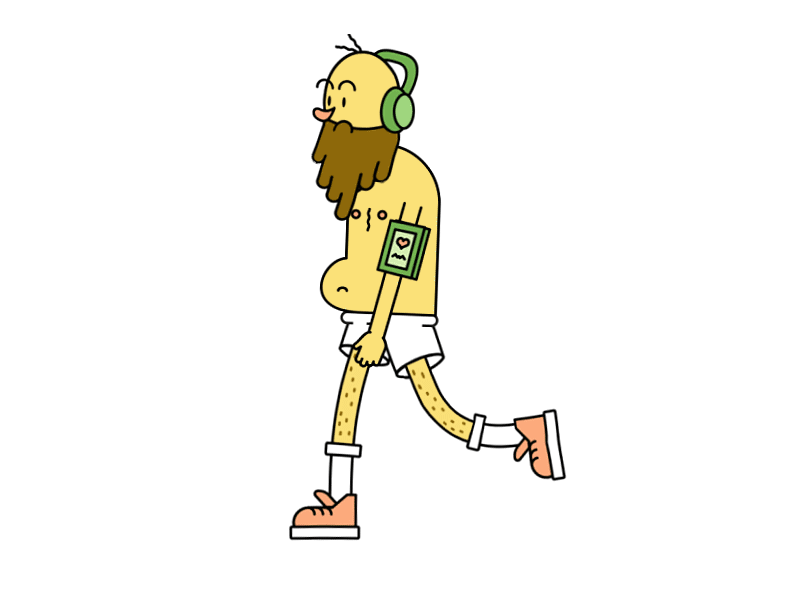 The Sporty Slob after effects animation beard character flat gif illustration run run cycle sport vector walk cycle