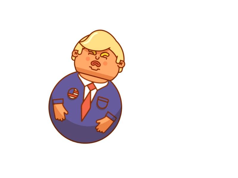 BB-TRUMP 2d animation bb8 donald trump gif star wars trump walk cycle