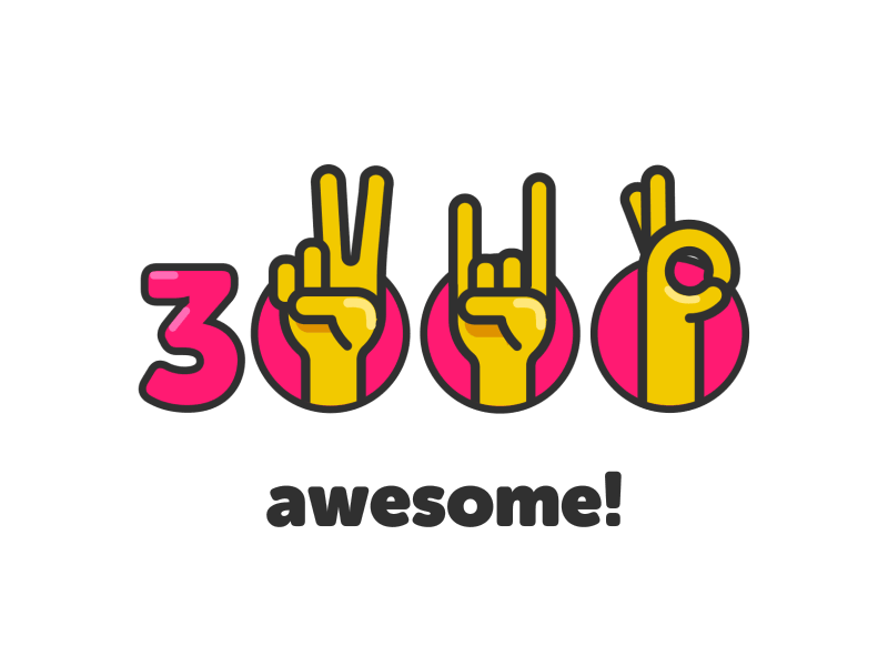 3,000! 2d 3000 animation awesome gestures hands