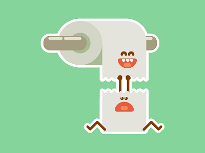 Hang in there Jimmy! cute happy illustrator sticker toilet toilet paper