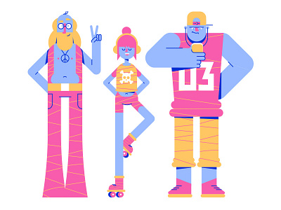 Peeps 2d character design characters illustrator music people