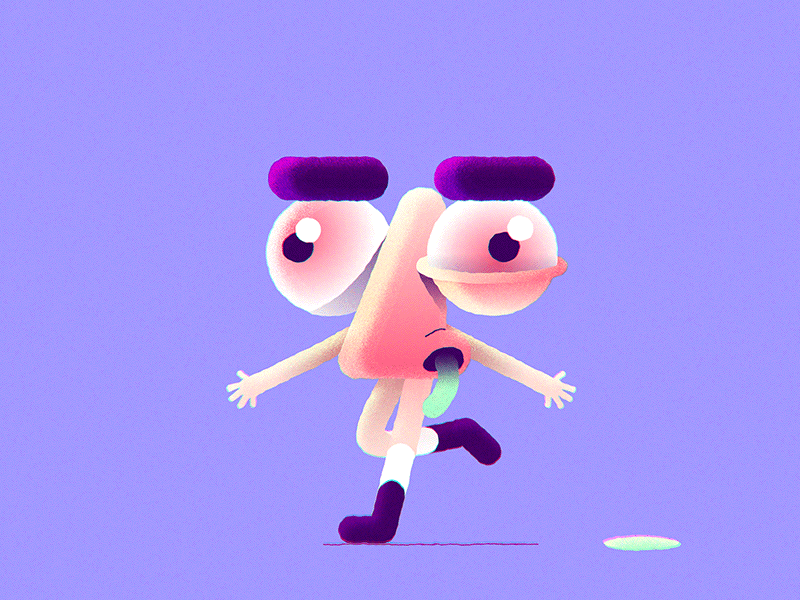 Runny Nose allergies animation cold eyes gif nose pun run cycle