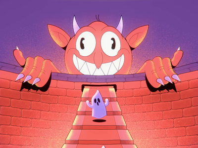 Escalator to Hell 2d 2d animation after effects cartoon cuphead devil ghost hell retro vintage