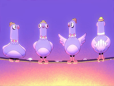 Crappy Acapela 2d 2danimation after effects animation birds cartoon musical pigeon vintage