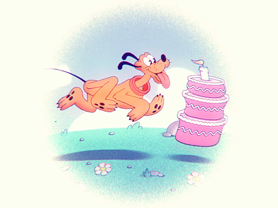 Happy birthday Pluto! 🐾🎂 2d 2d animation animation birthday birthday cake disney dog loop pluto run cycle vintage walk cycle
