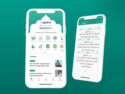 NU Online Super App islam mobile ui moslem prayer qibla quran ramadan ui ux