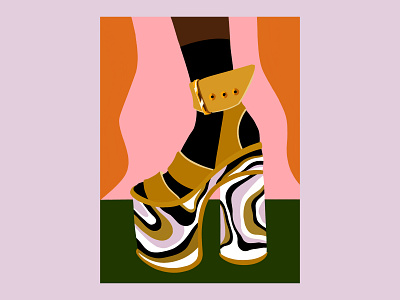 Swirly Heel artwork colorful digital art fashion illustration illustration shoe