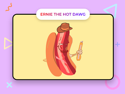 Ernie the hot dawg 2d 2dart conceptart cowboyhotdog foodart gameart hotdog illustration sketch