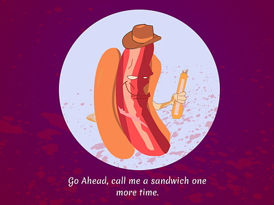 Is hot dog a sandwich? design illustration