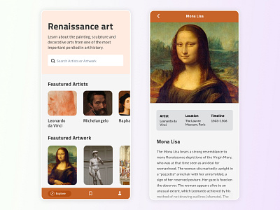 Renaissance Art - Weekly Experiment app appdesign concept davinci product design renaissance uidesign uxdesign