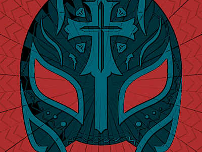 Luchador Mask cross fighter flyer luchador mask mexico poster vector zig zag