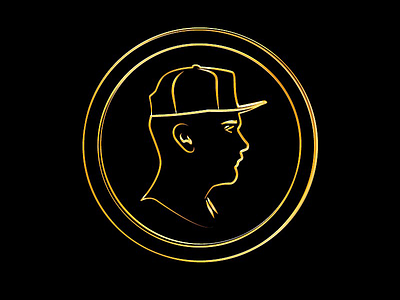 Raplogo bling coin face gold hat head logo rap rapper silhouette