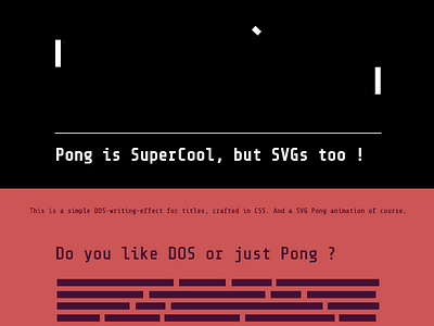 Pong Game & vintage geek stuff animation codepen css dos pong svg vintage