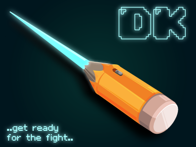 DK Light Saber Pencil illustration illustrator star wars vector web