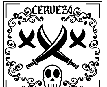 cerveza XXX - b/w label beer cerveza etichetta label lost type pirate pirates