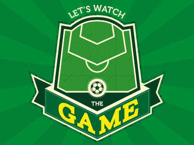 Let's watch the game! champions football game green holla hollie invite pitch soccer watch yellow