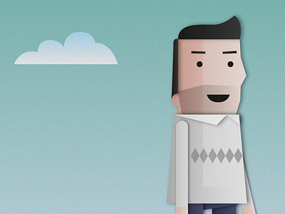 Hello! character cloud illustration illustrator jumper people sky vector video