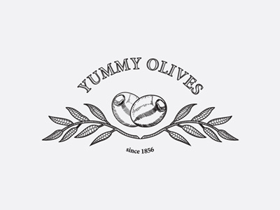 Yummy olives branding food grass identity logo olives