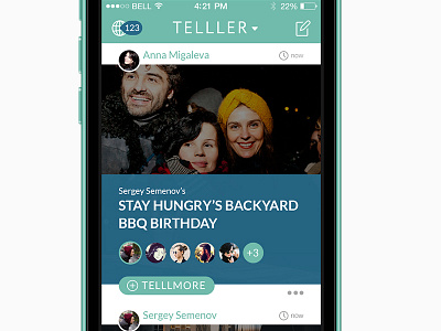 New Telller Feed app application design green interface iphone social telller ui ux