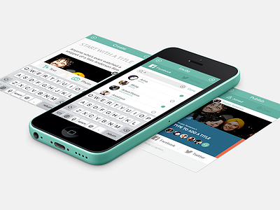 Telller | Create app application design green interface iphone social telller ui ux