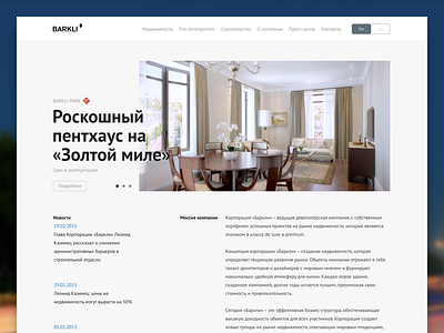 Concept for Barkli design grey interface minimal page site web