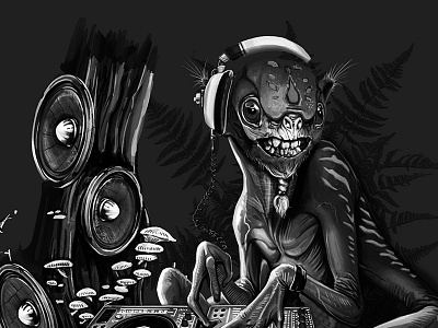 DJ Creature character creature graphic design illustration painting