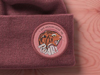 I am woman, hear me roar! animal embroidered patch empowered female empowerment hand drawn hand lettering illustration lettering patch design patches roar tiger tigress typography women