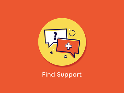 Find Support Icon circle colour flat icons illustration line logo ui vector wayfinding web