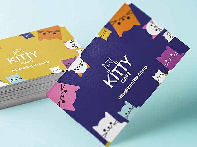 Membership card branding cats colour cute design graphic illustration kitty loyalty card typography