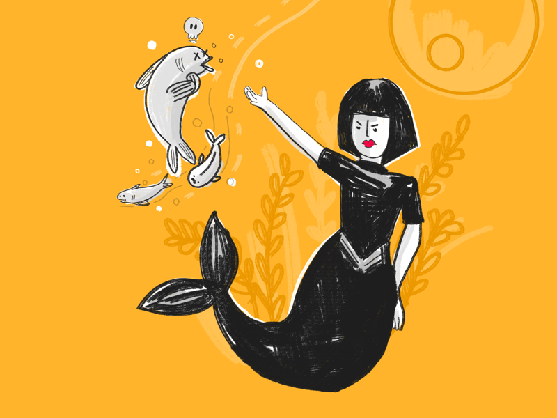 Star Wars Day x Mermay hand drawn force fish death star illustration death vader mermaid mermay may the fourth star wars