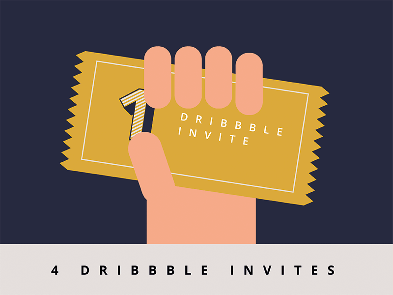 4 Invites competition design dribbble invite freebie invite