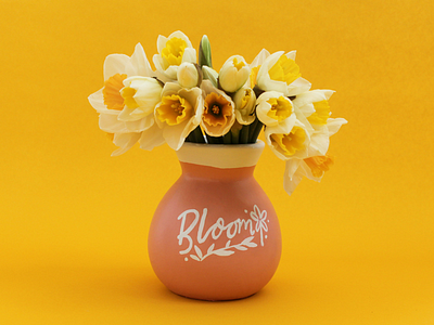 Bloom hand lettered vase 1 shot paint bloom botanical ceramic flowers hand lettering letters products typography