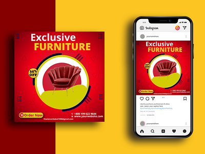 Furniture - Instagram post design - Facebook ad design- web pos