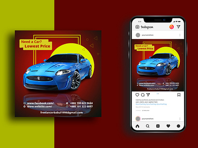 Car - Instagram post design - Facebook ad design ad ad design branding design facebook post facebook post design graphic design instagram ad design instagram post design logo motion graphics t shirt design