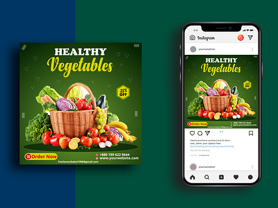 Vegetable - Instagram post design - Facebook ad design