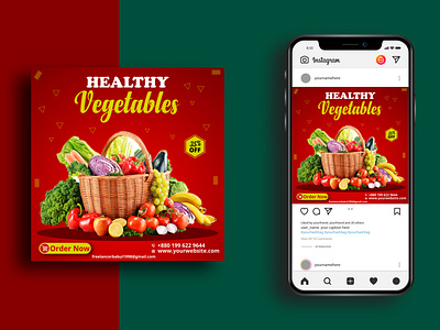 Vegetable - Instagram post design - Facebook ad design