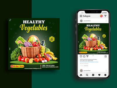 Vegetable - Instagram post design - Facebook ad design