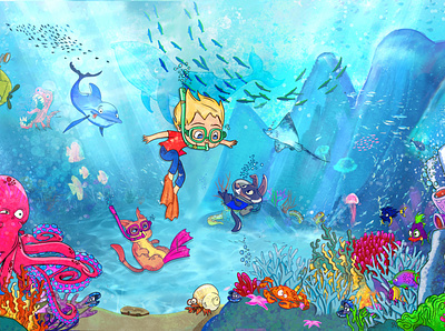 The ocean beckons children book illustration childrens book childrens illustration digital art digital painting