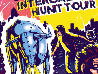 Intergalactic Hunt illustration scifirobobull70s stonerrock wip