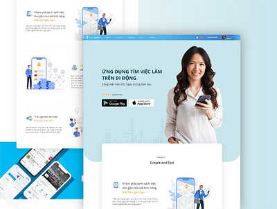 VNW Landing page app branding design ui ux web