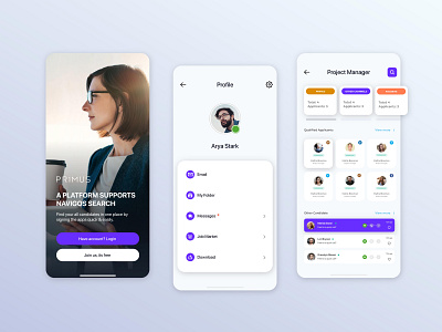 Demo Shortlist UI - App app branding ui ux