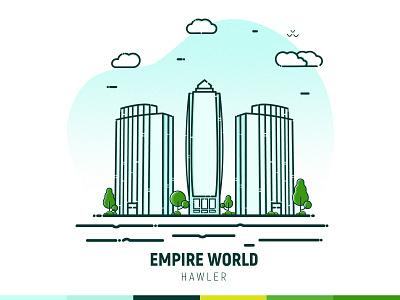 Empire World illustrate animation art behance branding carton tower clean creative design design digitalart dribbble erbil flat hawler illustraion minimal photoshop symbol ui ux