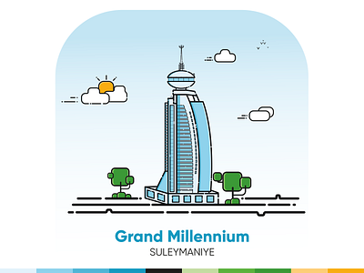 Grandmillennium Sulaimaniyeh Illustration. 3d animation art behance creative design digitalart dribbble grandmillennium ill illustration kurd logo motion graphics sulaimaniyeh ui