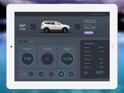 Ipad App app application calculator cars clean dark flat ipad modern ui ux