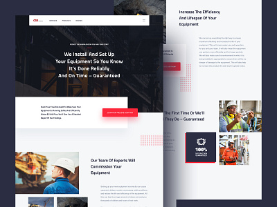 Landing Page Design black clean design grey home page homepage icons landing page modern red typography ui