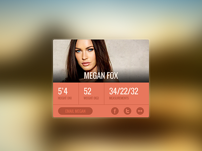 Megan Profile facebok flickr megan profile rebound red twitter ui ux widget