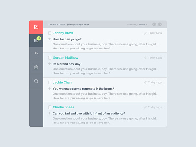 Small Email Thing compact email flat inbox small ui ux widget