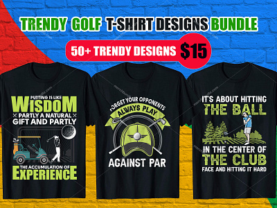 Golf T-Shirt Design Bundle best t shirt design website branding bulk t shirts cheap gifts for fitness lovers cheap t shirts for men cpc gifts for gym rats custom t shirt design design golf golf t shirt golf t shirts golfer illustration logo logotype retro design typography vintage