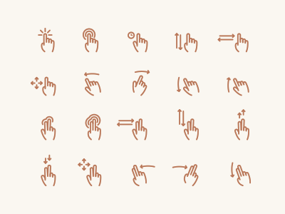 Touch Screen Gestures WIP gestures icon mobile screen symbol tablet touch vector